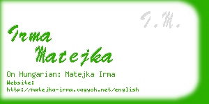 irma matejka business card